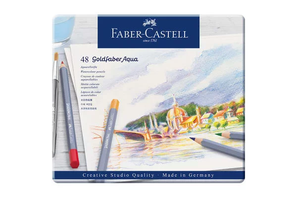 НАБОР ЦВЕТНЫХ АКВАРЕЛЬНЫХ КАРАНДАШЕЙ FABER-CASTELL GOLDFABER AQUA 48 ЦВЕТОВ.webp