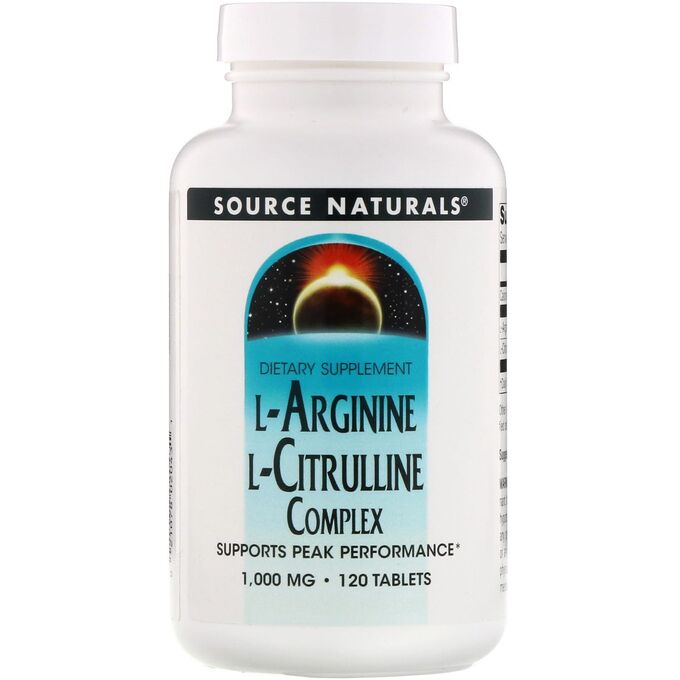 SOURCE NATURALS КОМПЛЕКС L-АРГИНИНА И L-ЦИТРУЛЛИНА 1000 МГ