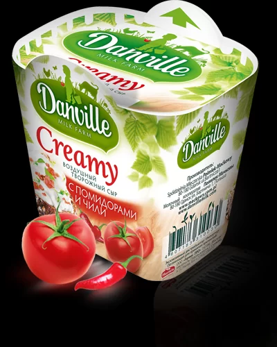 Воздушный творожный сыр Danville Creamy с помидорами и чили