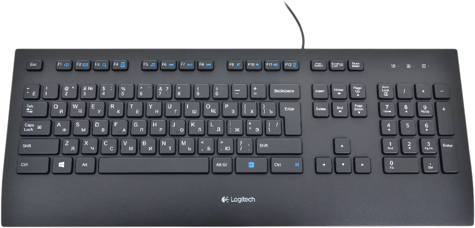 Logitech Corded Keyboard K280e Black USB