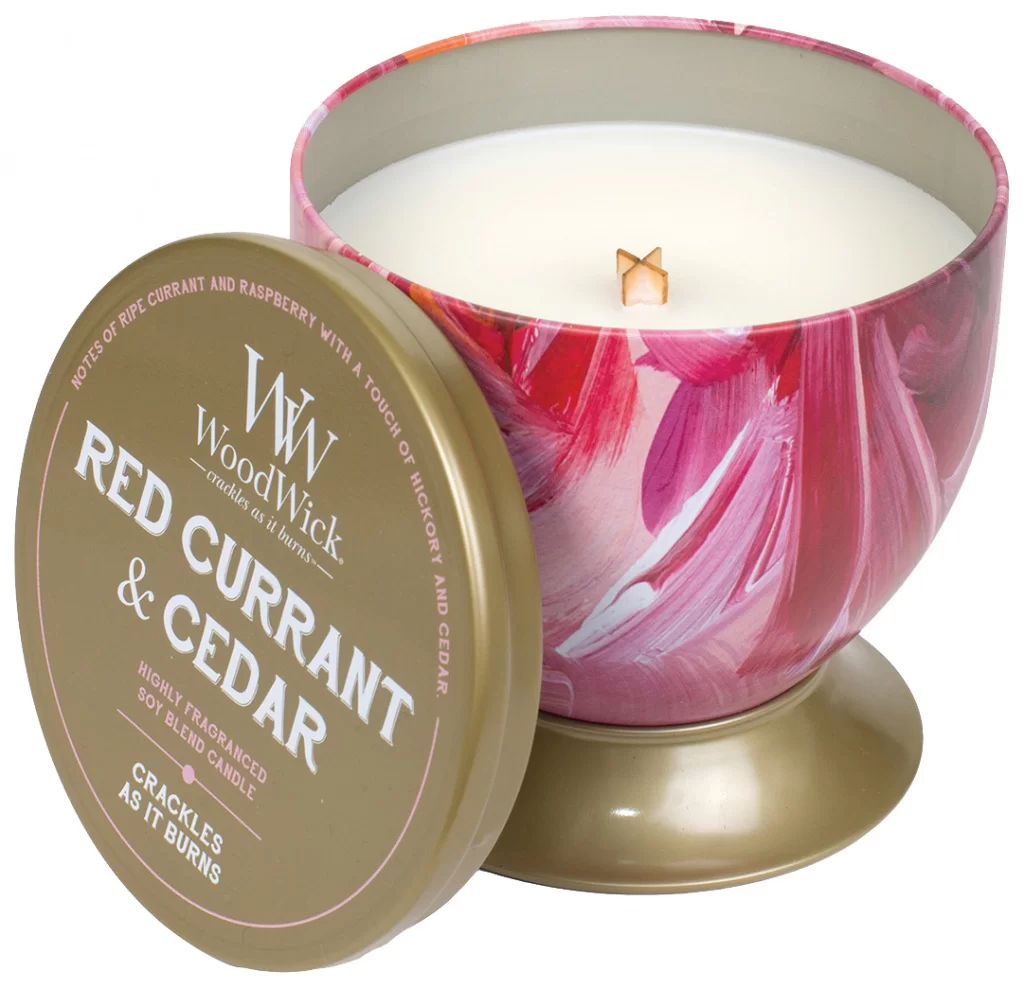 СВЕЧА WOODWICK RED CURRANT & CEDAR В ЧАШЕ, СРЕДНЯЯ