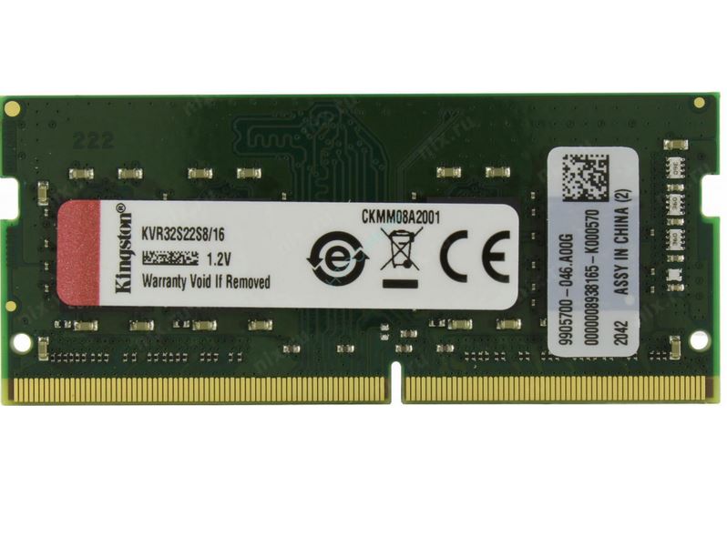 Kingston 16 ГБ DDR4 3200 МГц SODIMM CL22 KVR32S22S8/16