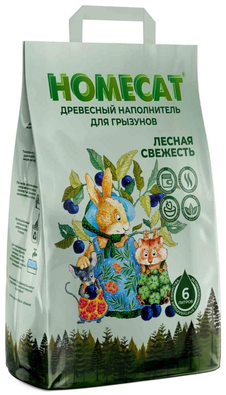 HOMECAT ДРЕВЕСНЫЙ ДЛЯ ГРЫЗУНОВ, ЛЕСНАЯ СВЕЖЕСТЬ